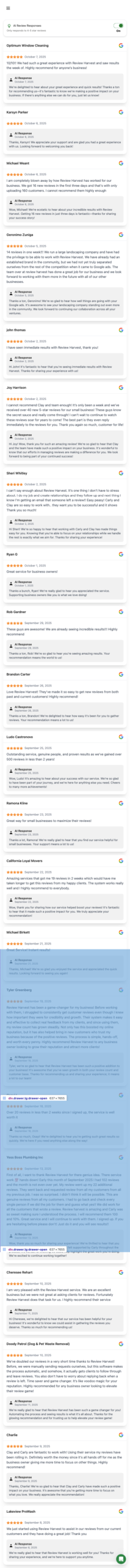 Review dashboard screenshot